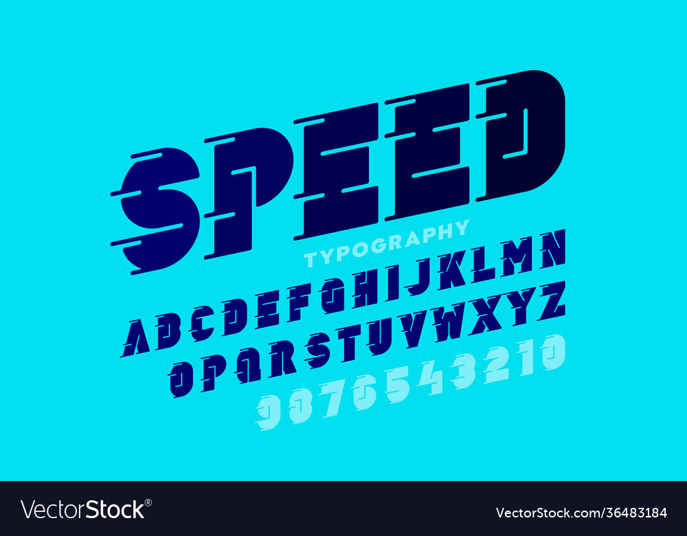 Speed style font typography design alphabet Vector Image