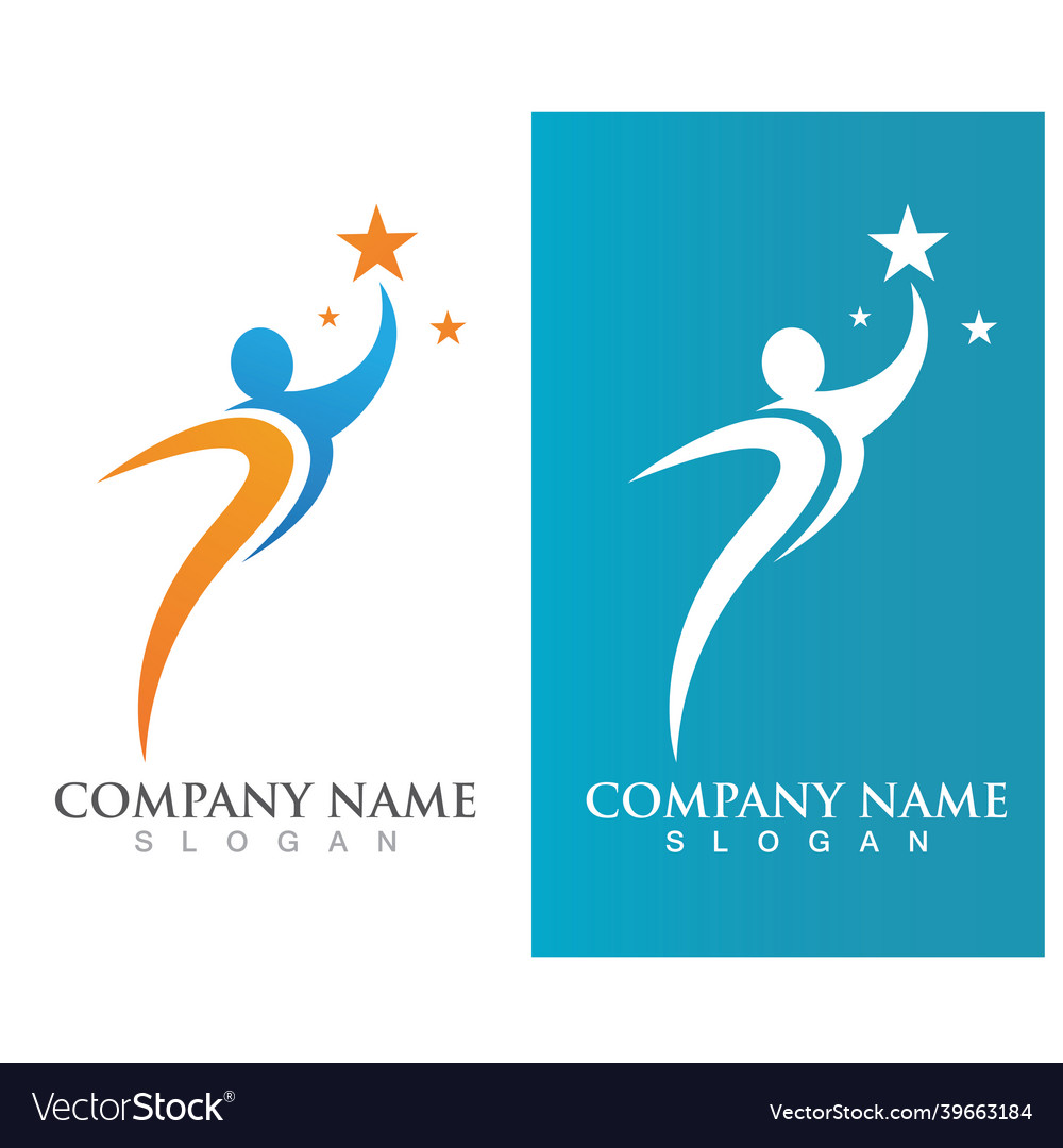 Success people star logo image Royalty Free Vector Image