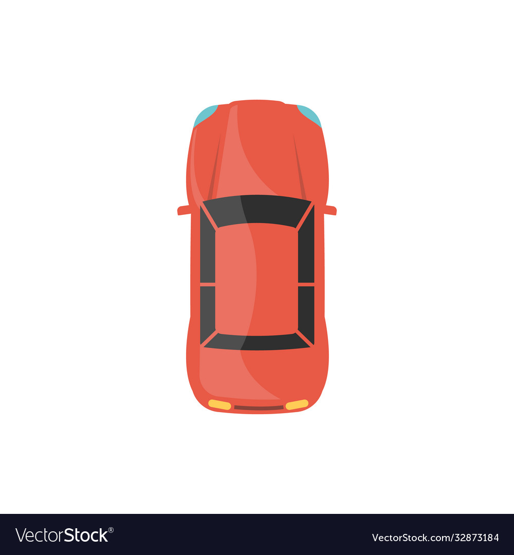 Top view red sport car flat city vehicle Vector Image