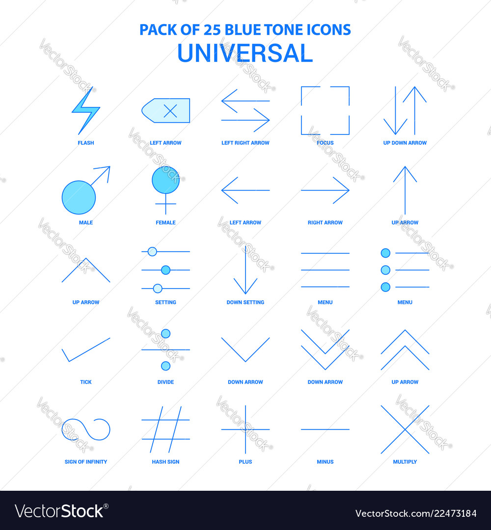 Universal blauer Ton Icon Pack - 25 Sets