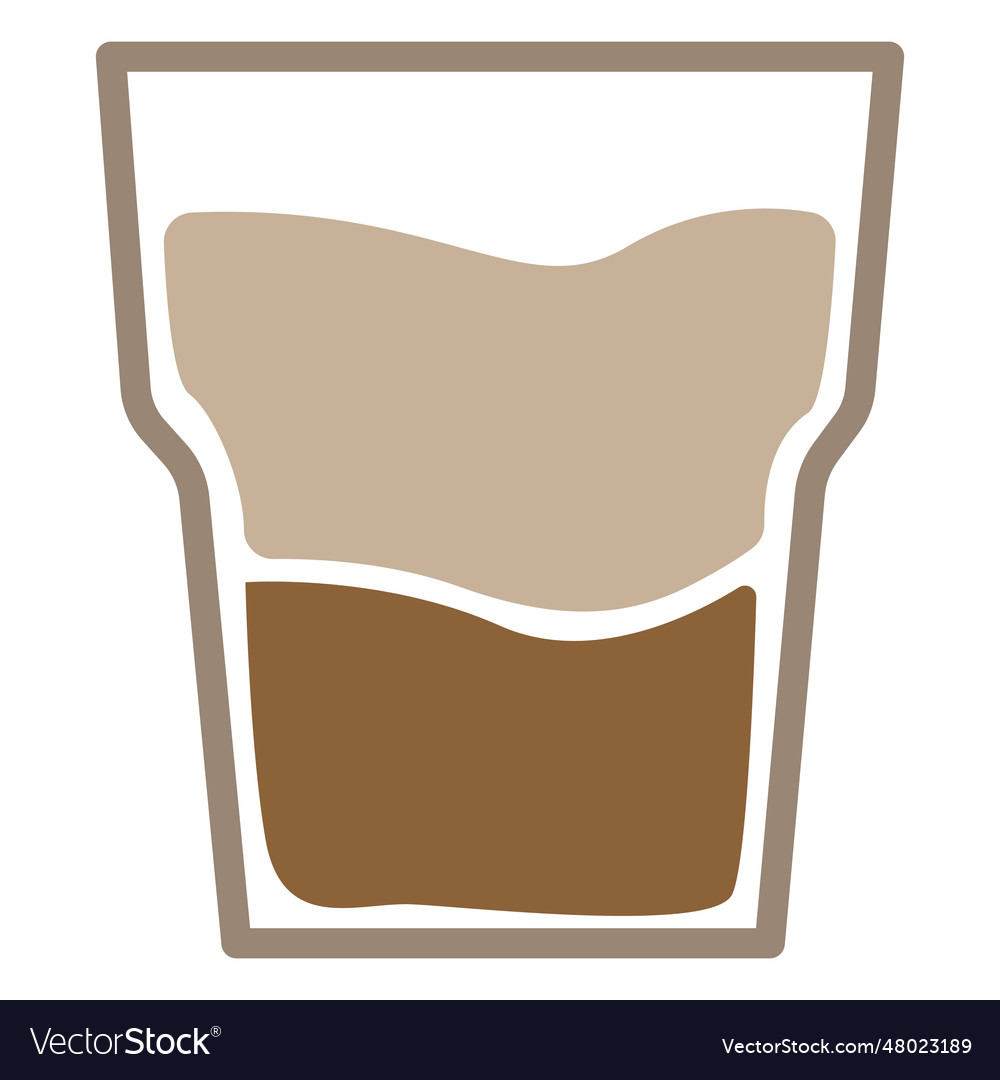 Coffee and milk in a glass color stroke