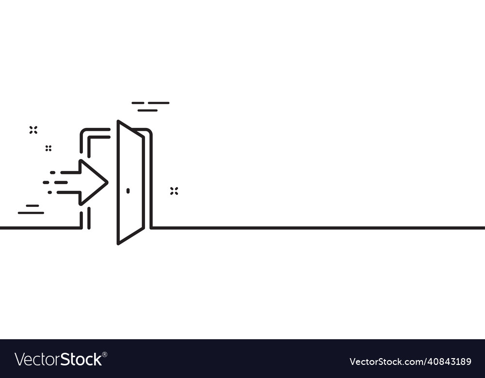 Entrance line icon entry door sign minimal Vector Image
