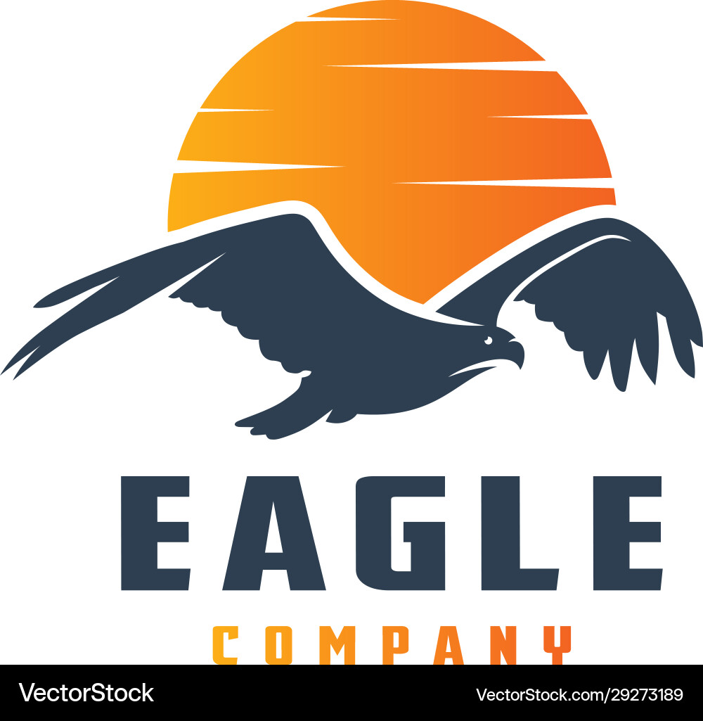 Flying eagle logo design Royalty Free Vector Image