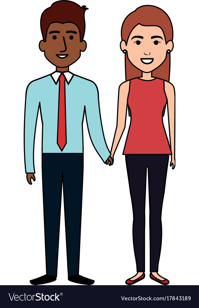 Lovers couple avatars character Royalty Free Vector Image