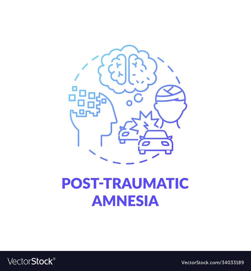 Post traumatic amnesia blue gradient concept icon Vector Image