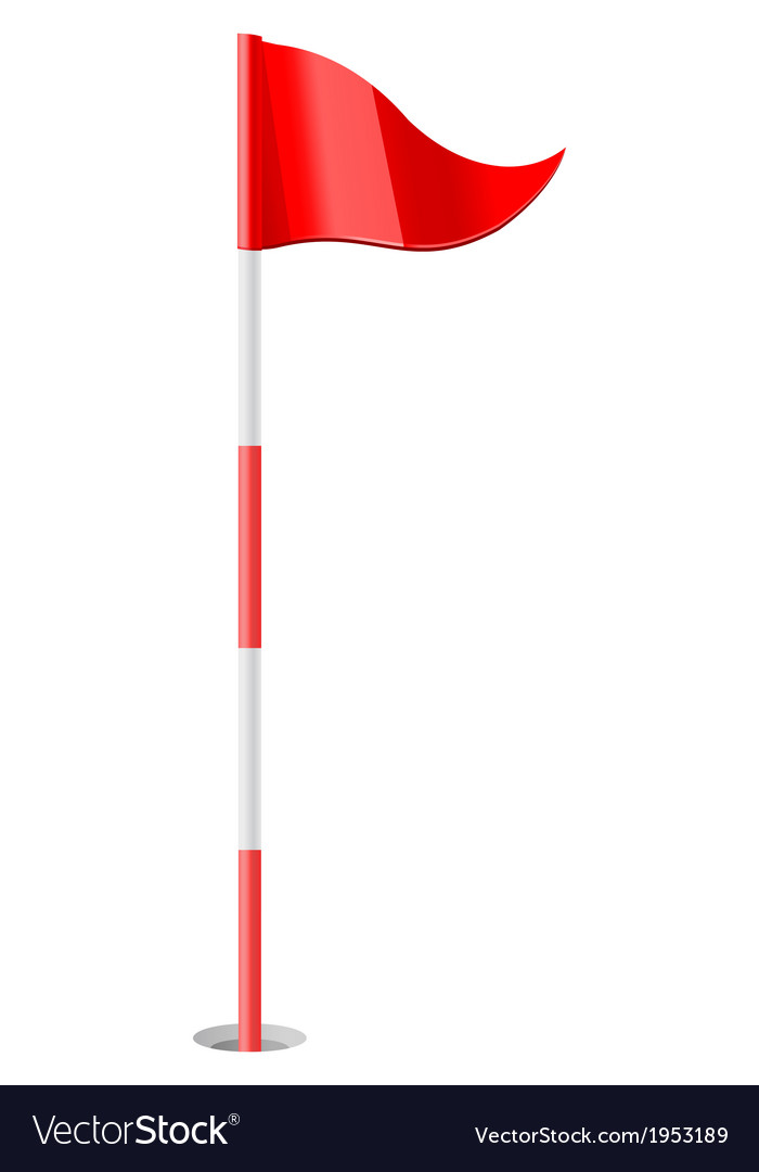 Red Golf Flag Royalty Free Vector Image VectorStock