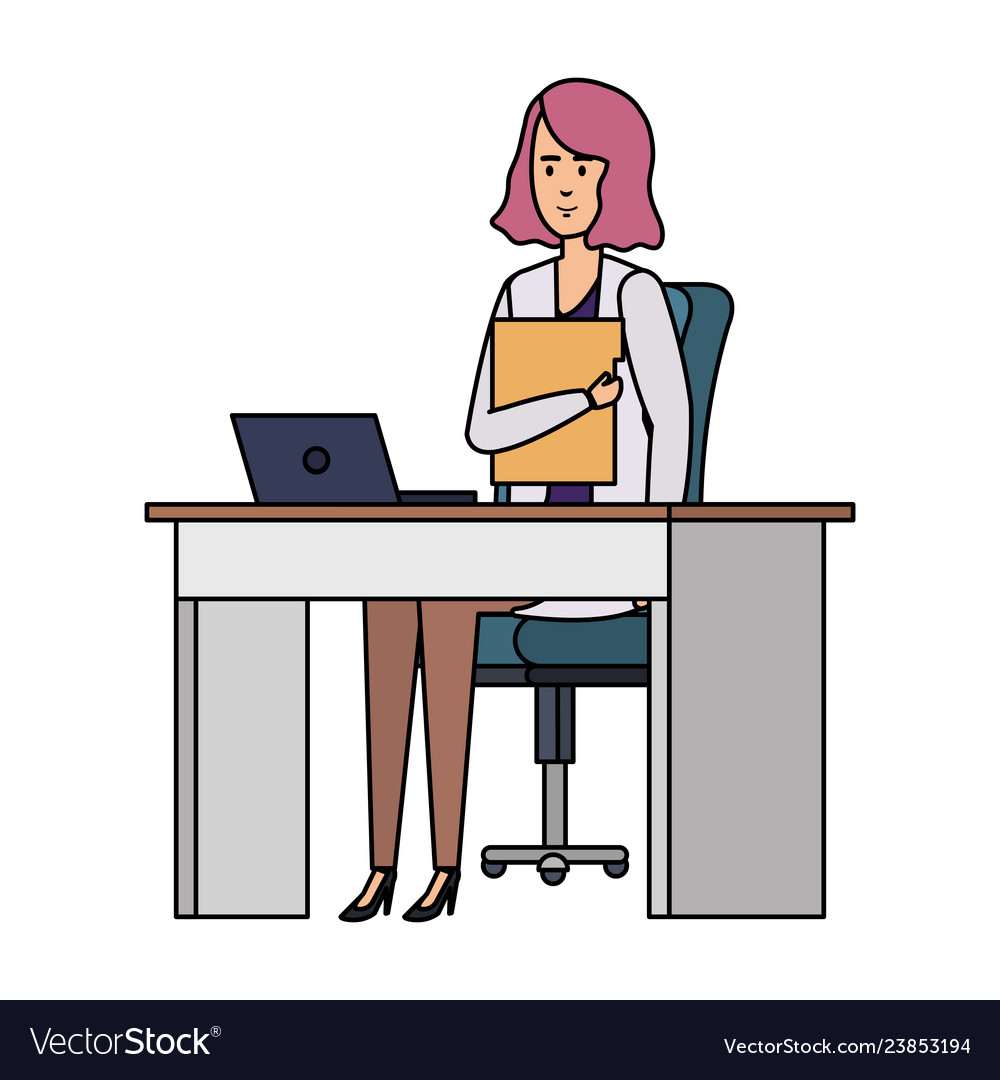 Female Doctor In Consulting Room Royalty Free Vector Image