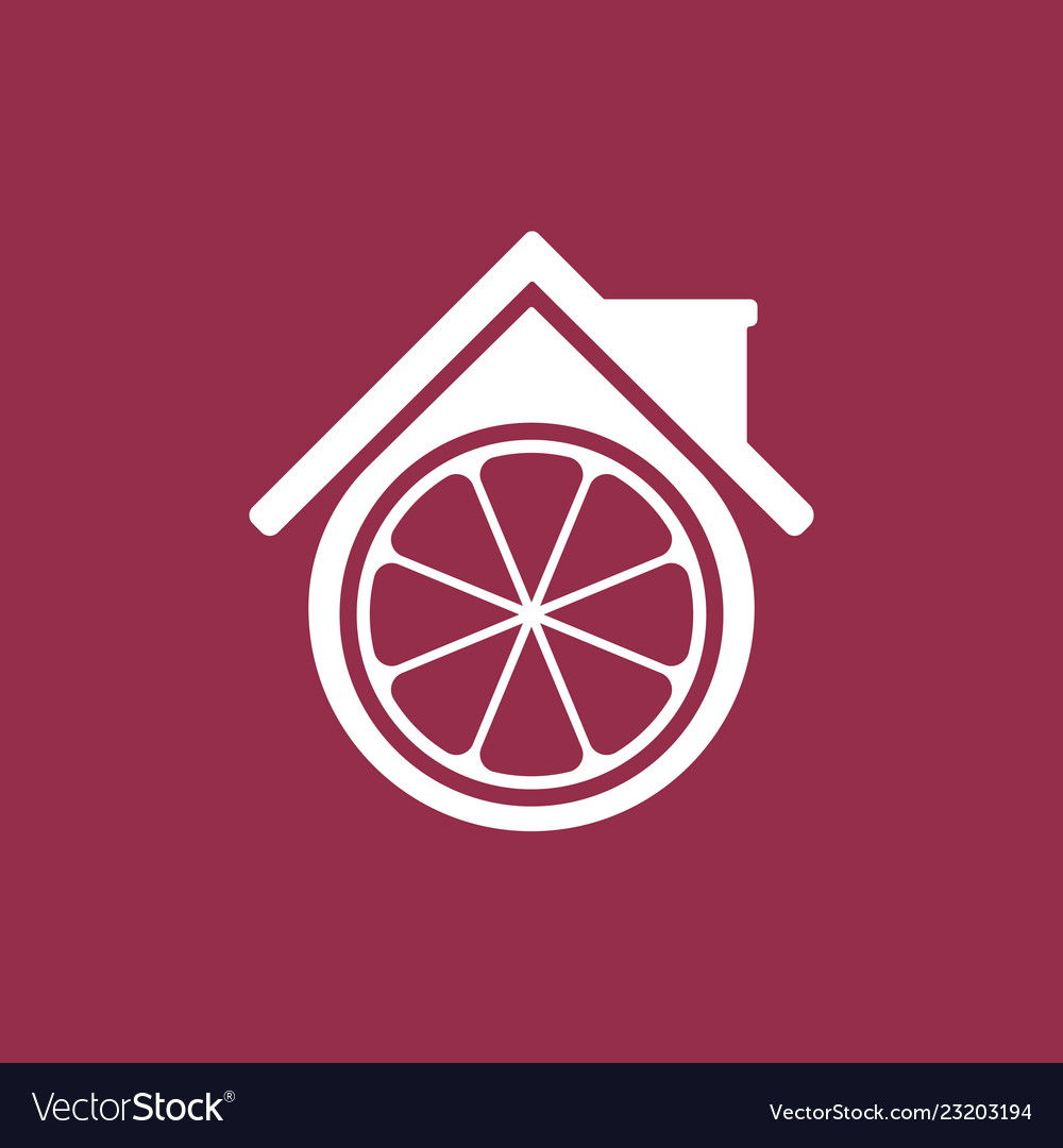 House fruit logo template and support icon modern