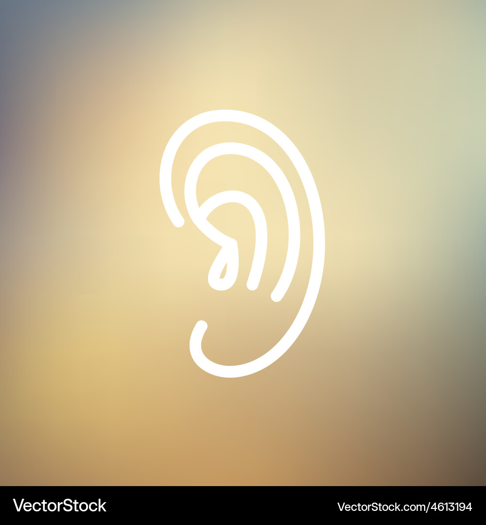 Human ear thin line icon Royalty Free Vector Image
