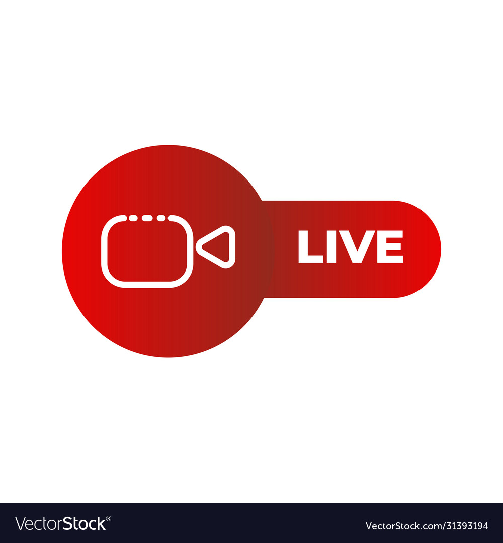 Live isolated logo on air recording or Royalty Free Vector