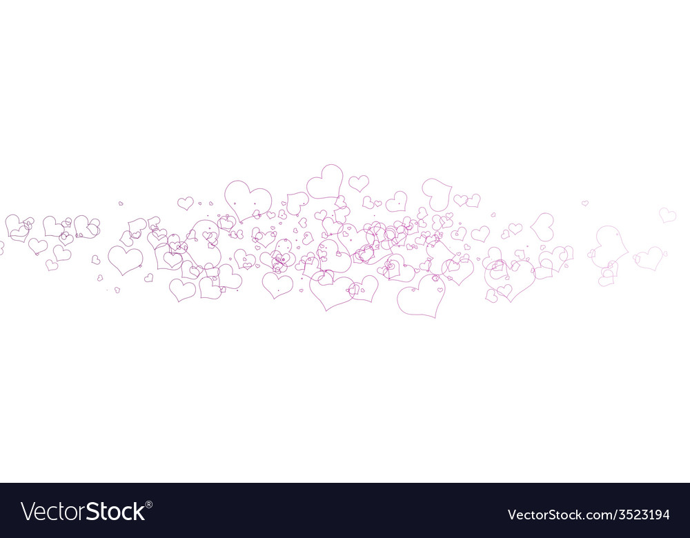 Pink hearts with white background