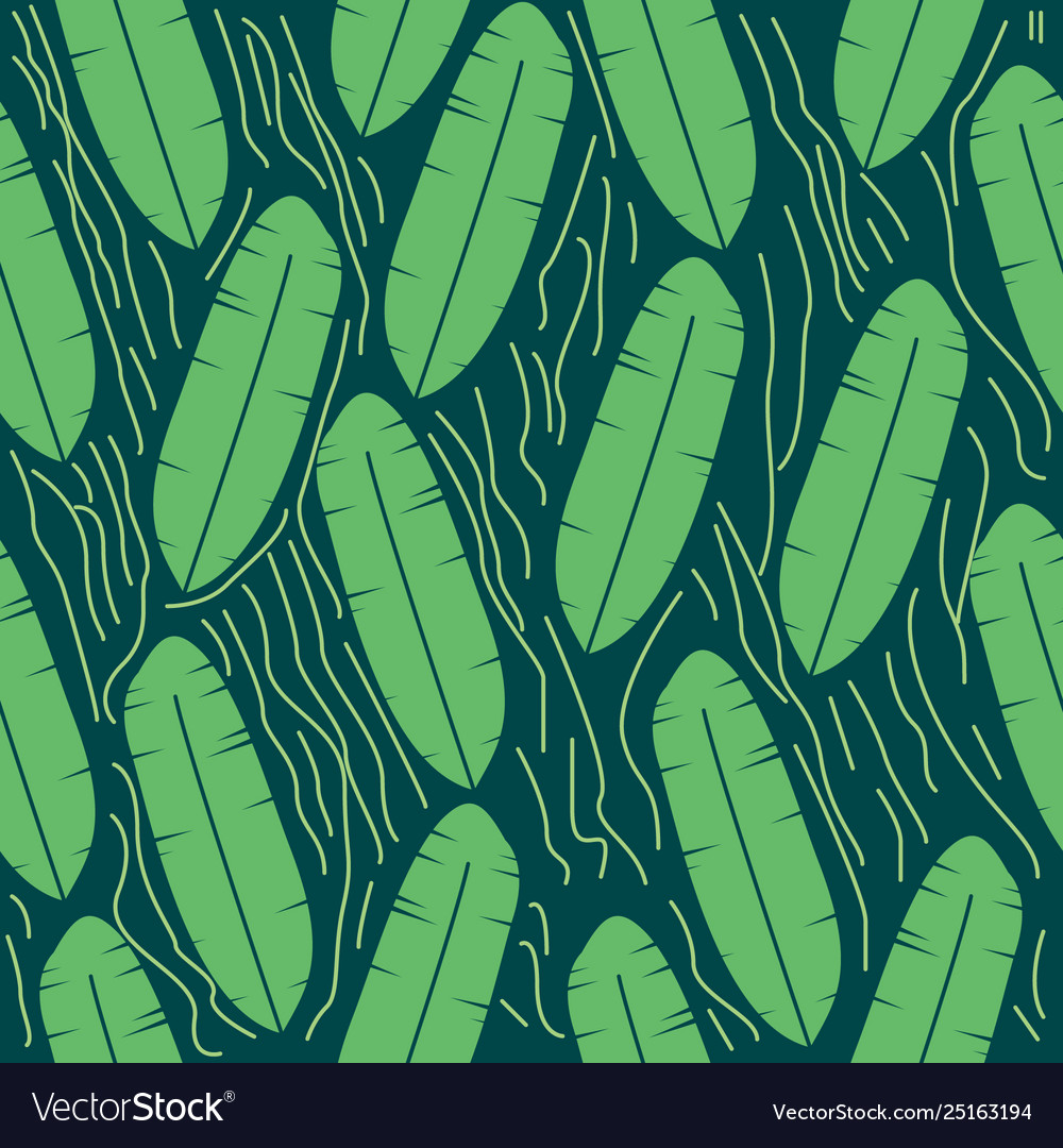 Seamless pattern with banana leaf motif very