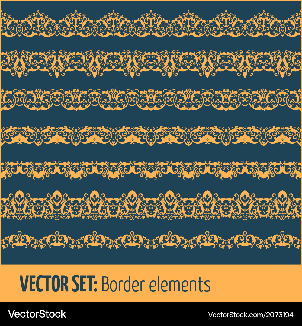 Set of border elements and page decoration Vector Image