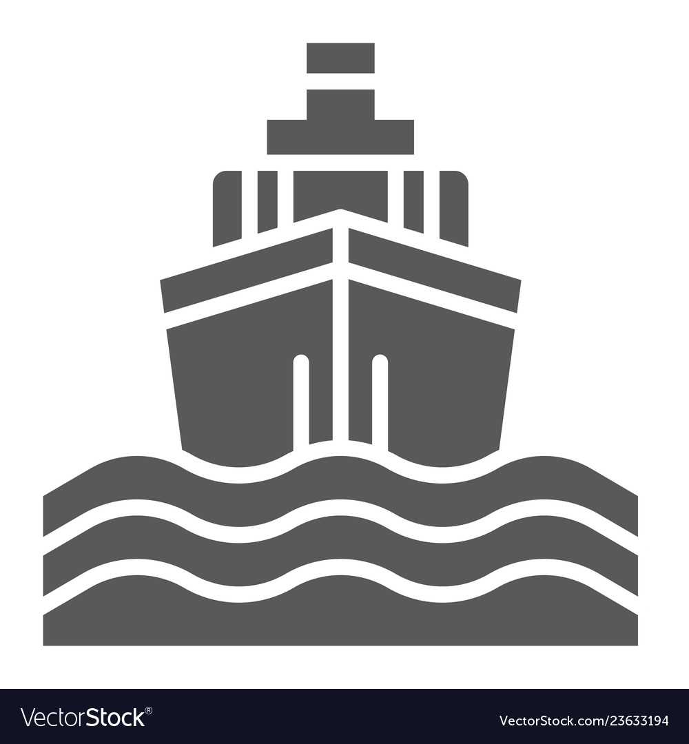 Yacht boat trip glyph icon journey and cruise Vector Image