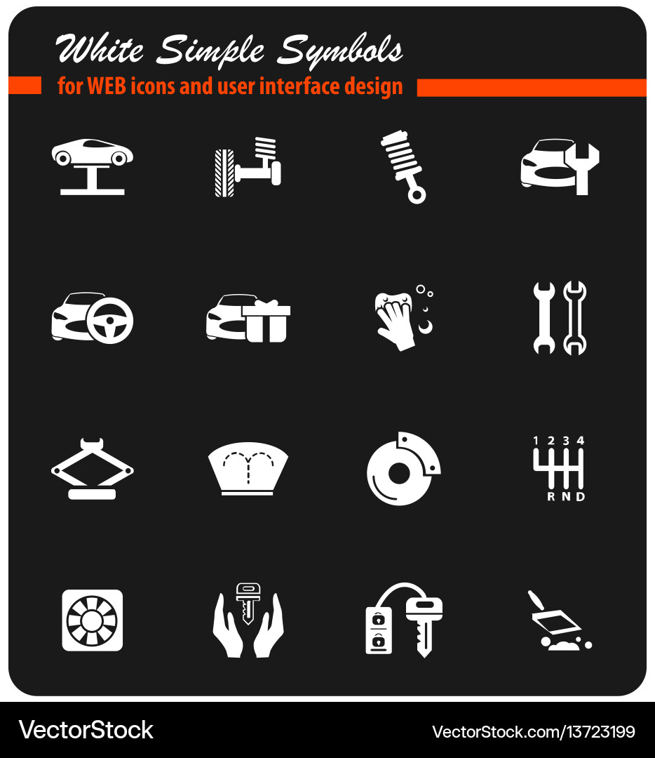 Car shop icon set Royalty Free Vector Image - VectorStock