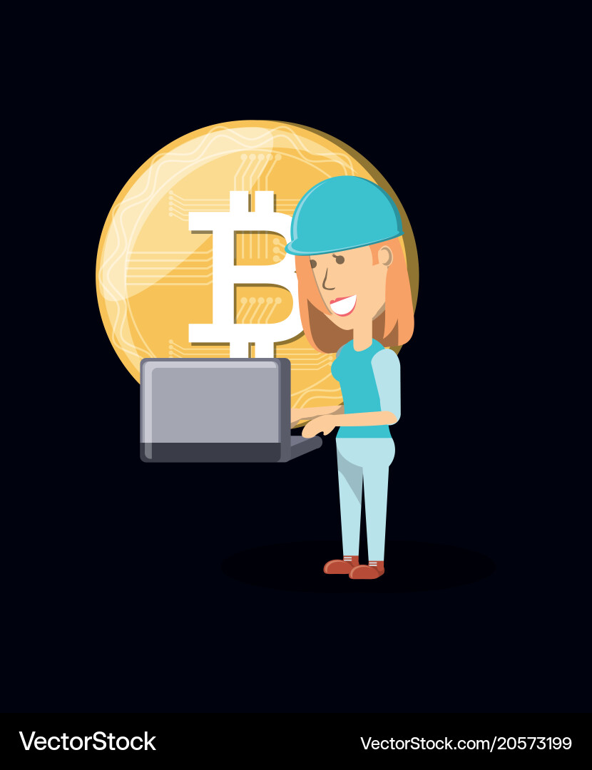 Cryptocurrency mining design Royalty Free Vector Image