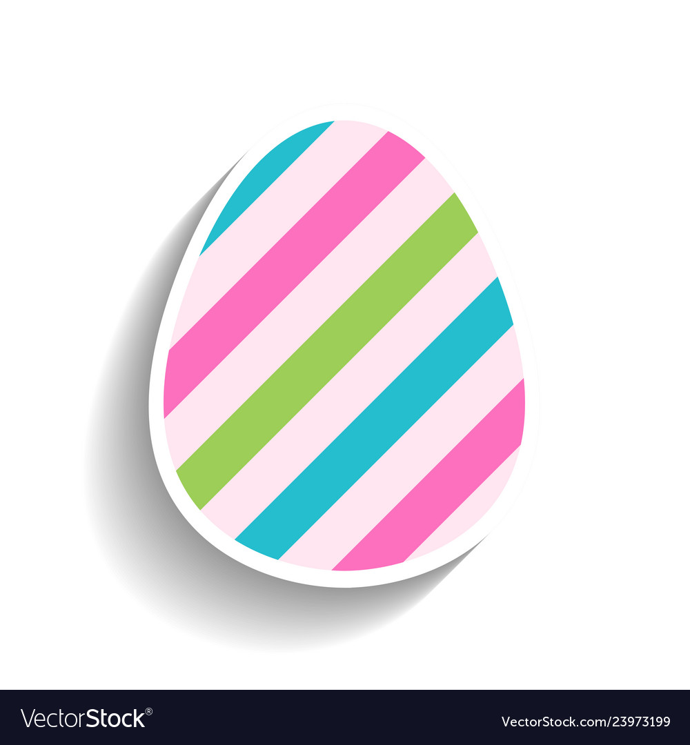 Easter egg flat object or icon isolated on white