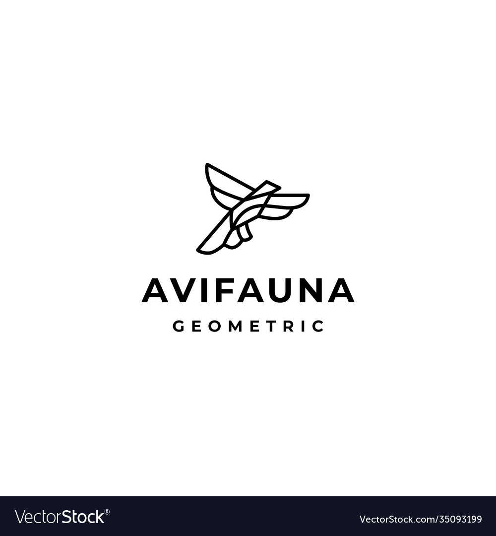 Geometrische Taube Vogel fliegen Linie Stil Logo