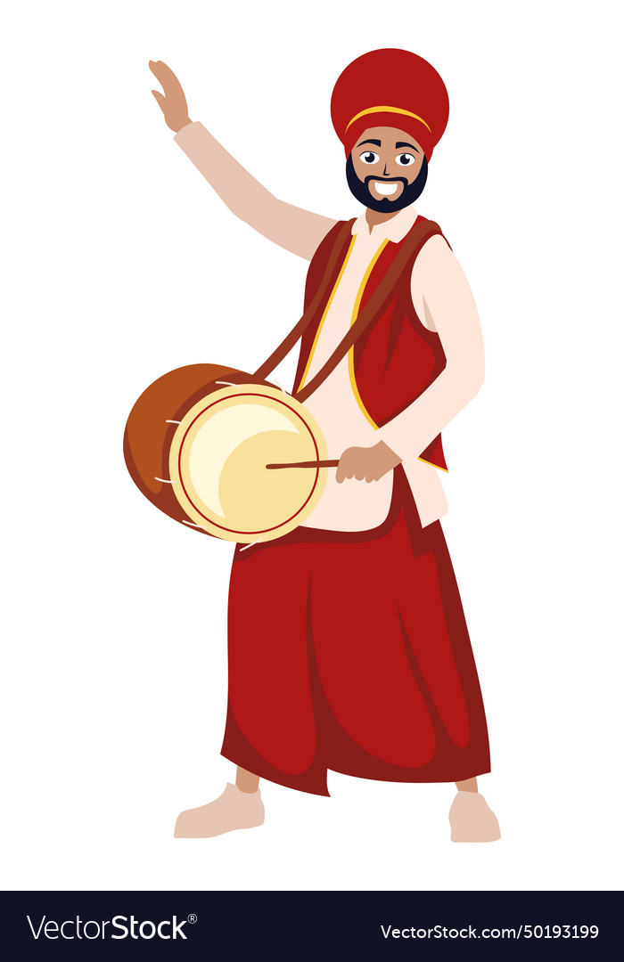 Lohri indian man Royalty Free Vector Image - VectorStock