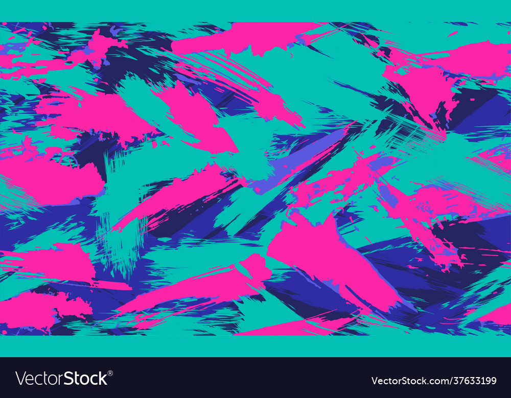 Neon seamless camouflage pattern brush strokes vector image Neon seamless camouflage pattern brush strokes