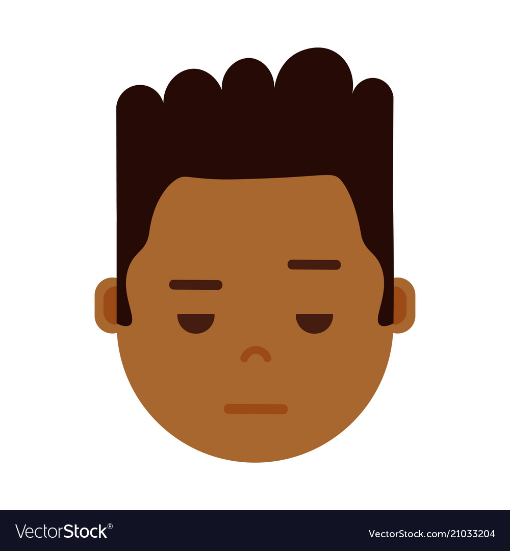 African boy head emoji with facial emotions Vector Image