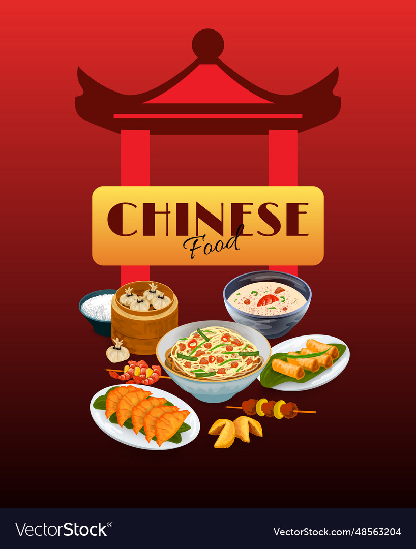 Asian food poster Royalty Free Vector Image - VectorStock