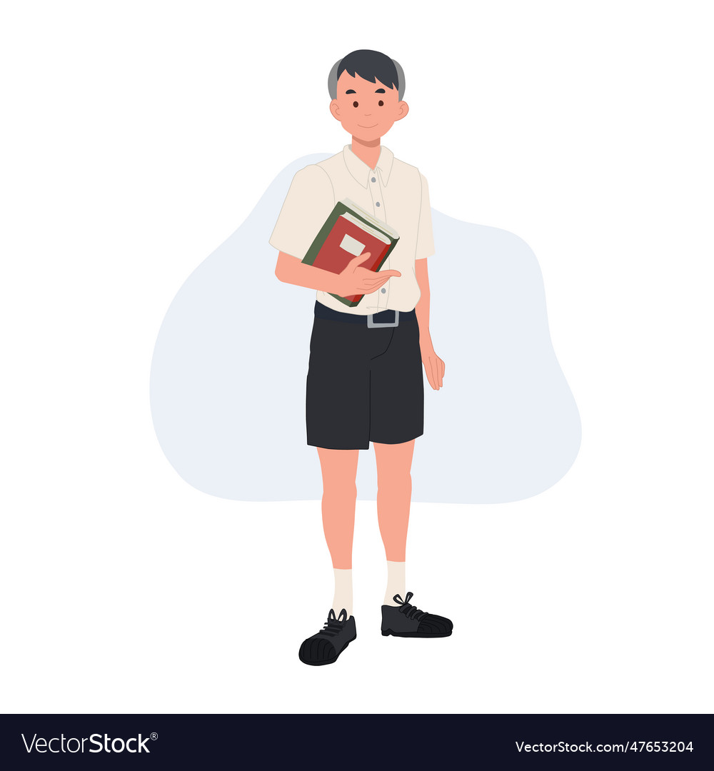 Asiatisch student in schule uniform thai boy