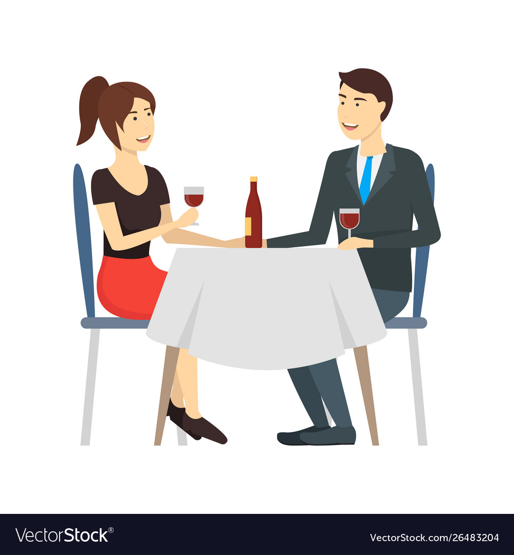 Cartoon color characters people in restaurant Vector Image