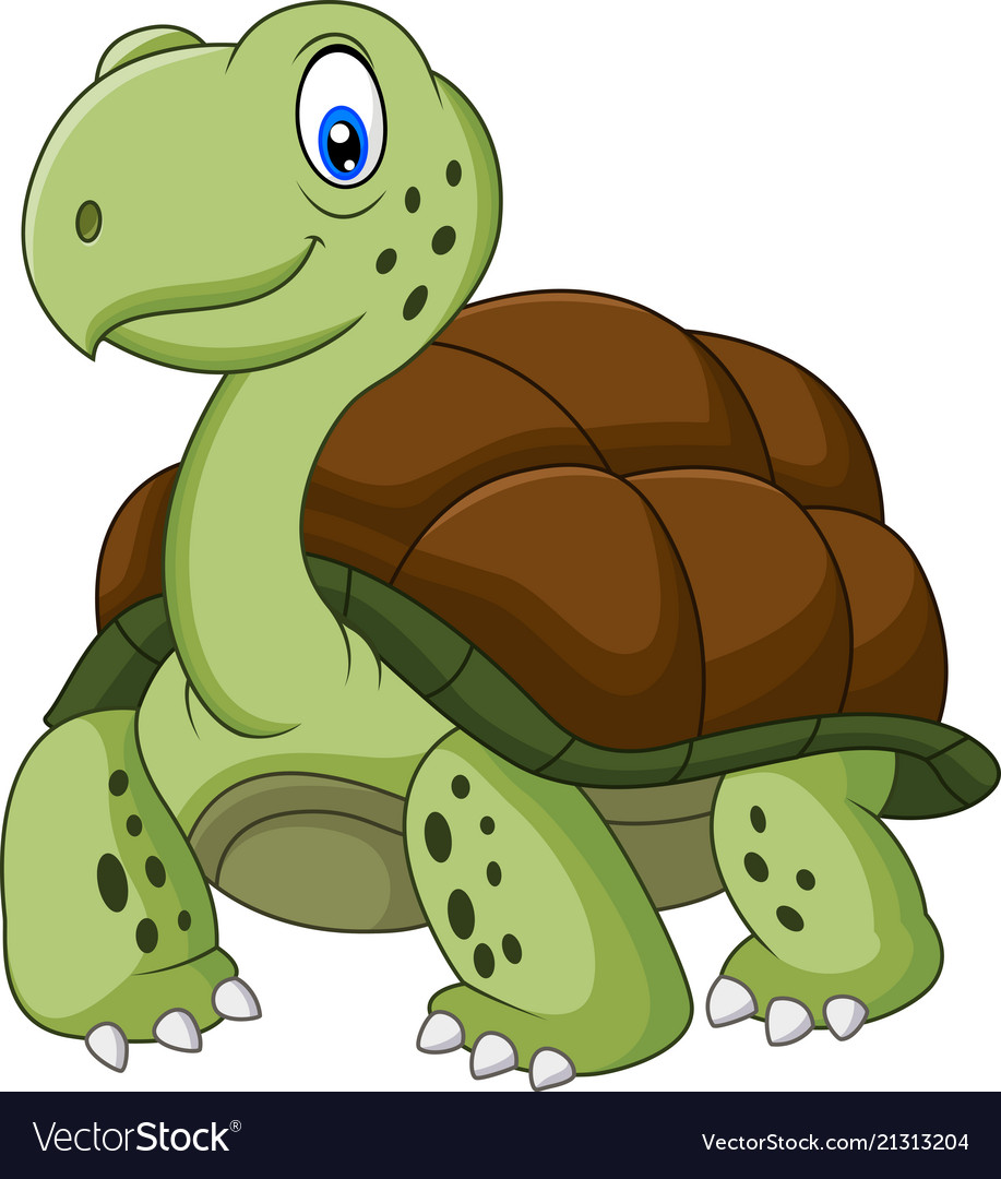 Funny turtle cartoon Royalty Free Vector Image