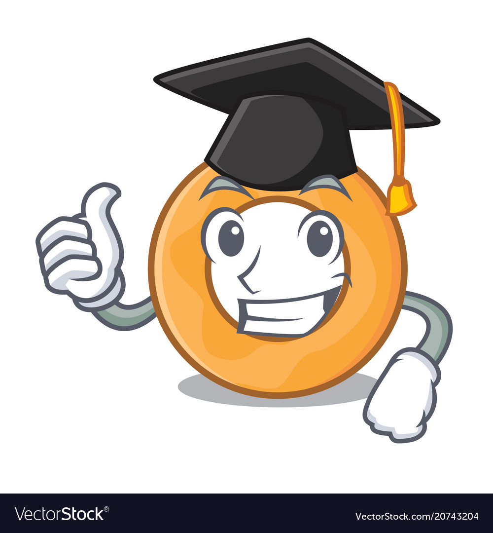 Graduation onion ring character cartoon Royalty Free Vector