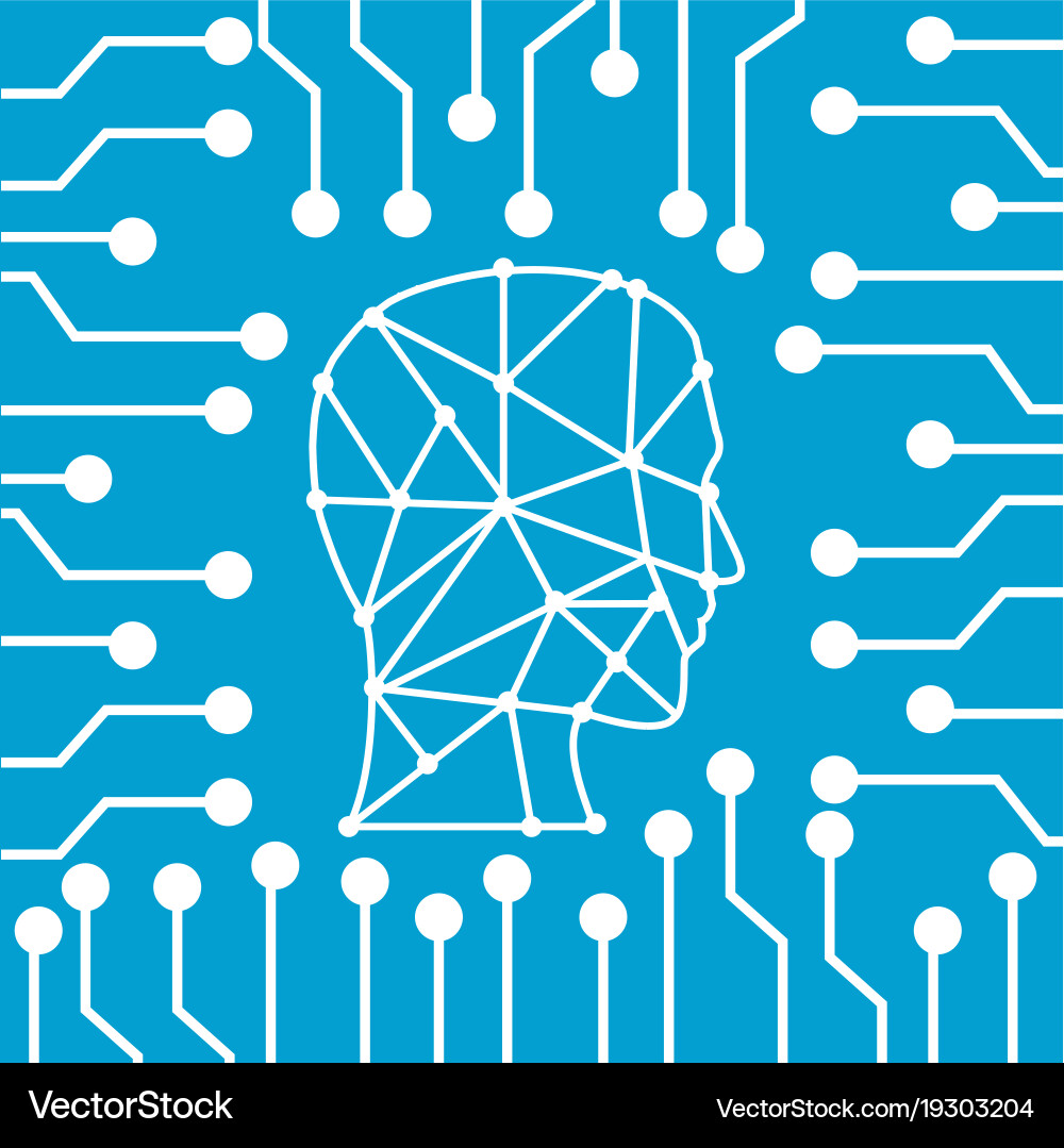 Robot artificial intelligence Royalty Free Vector Image