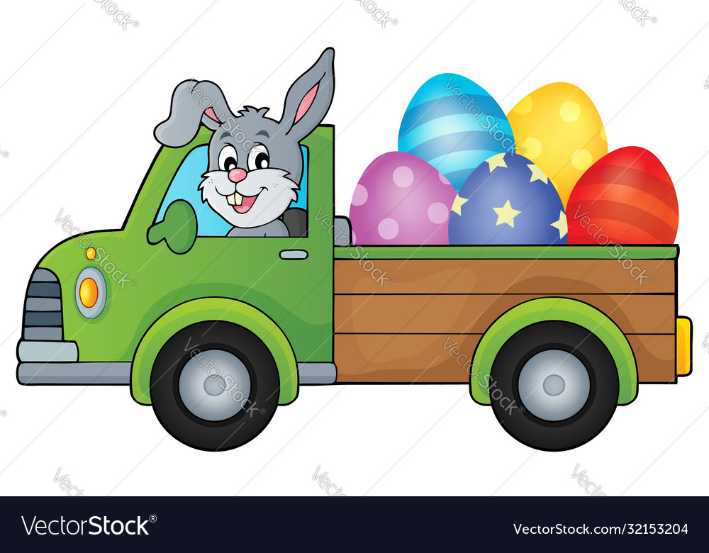 Truck with easter eggs theme image 1