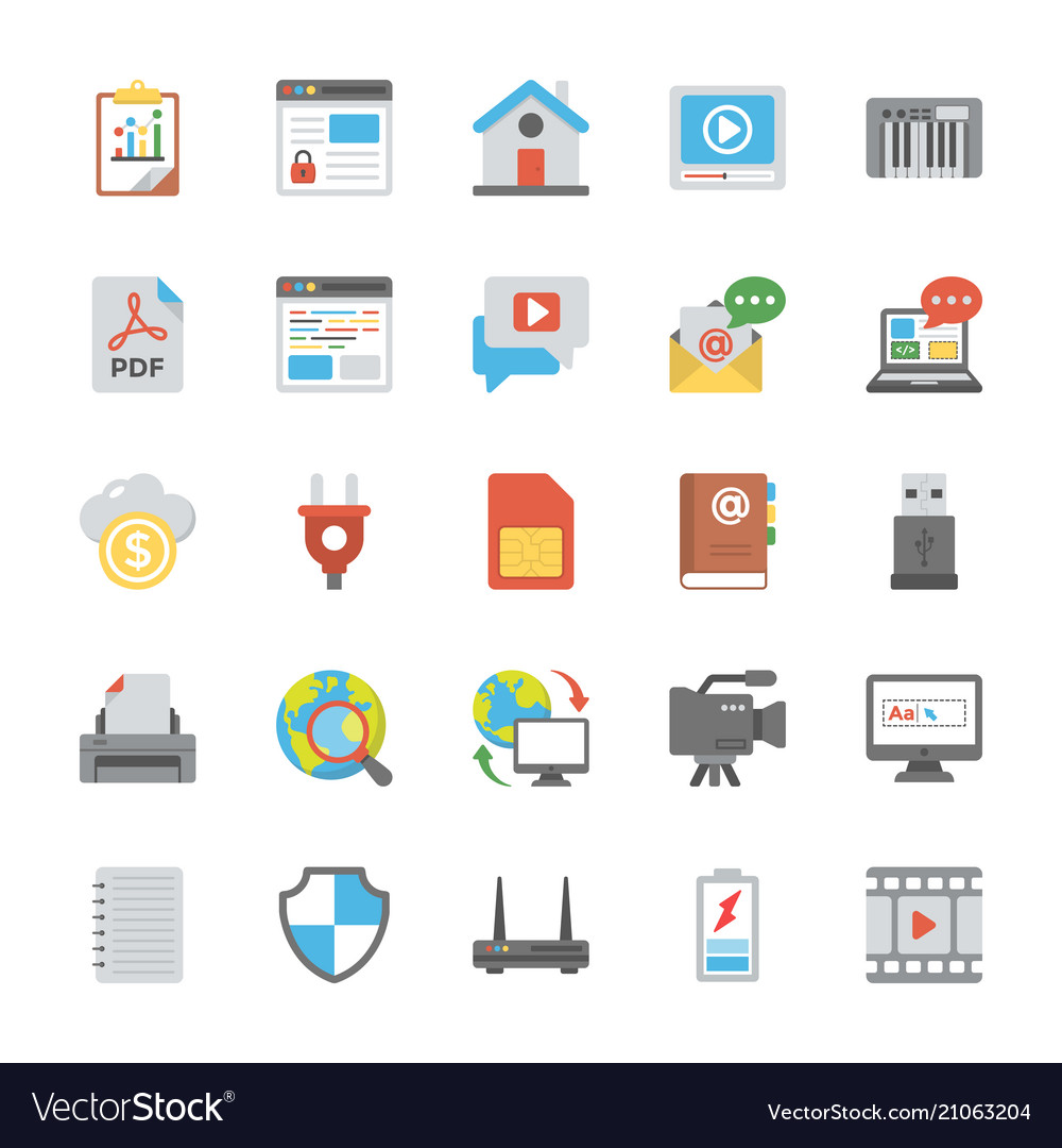 Web design icons set Royalty Free Vector Image