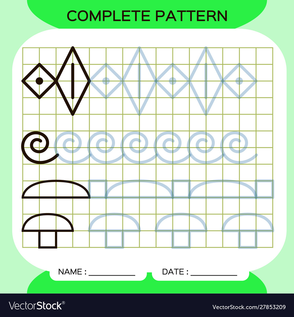 Complete pattern tracing lines activity for early Vector Image