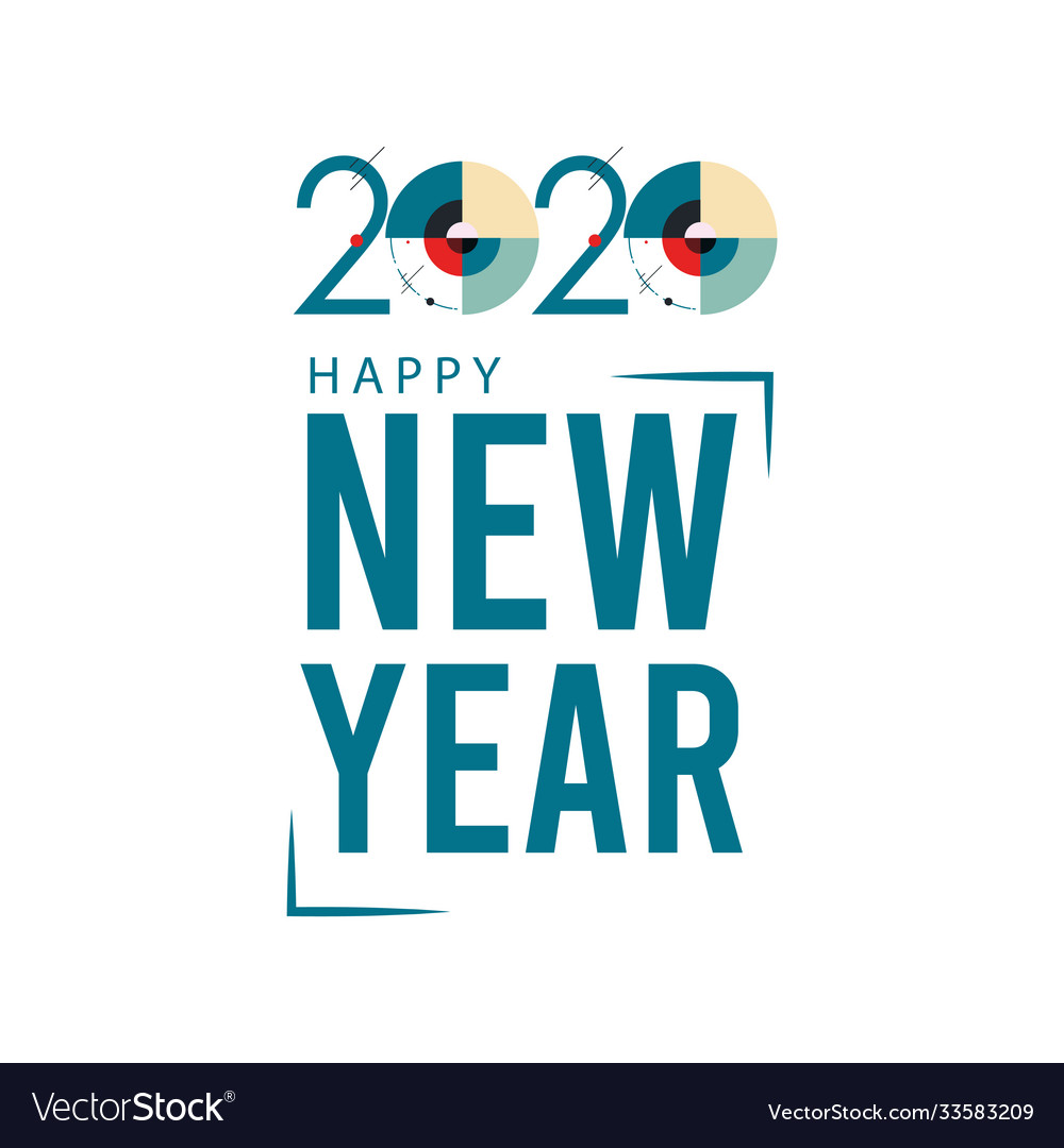 Happy new year 2020 logo template design Vector Image