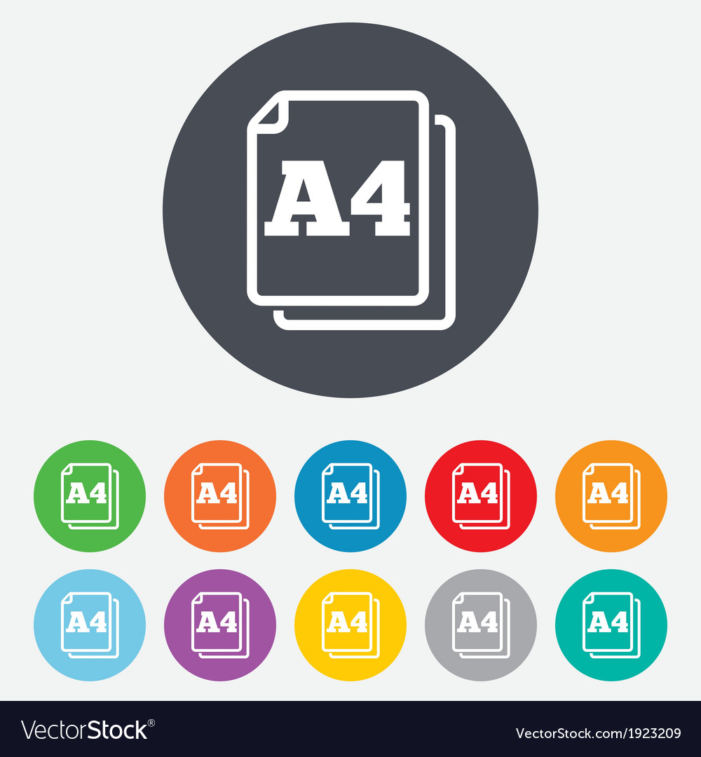 paper size a4 standard icon document symbol vector image standard computer paper size