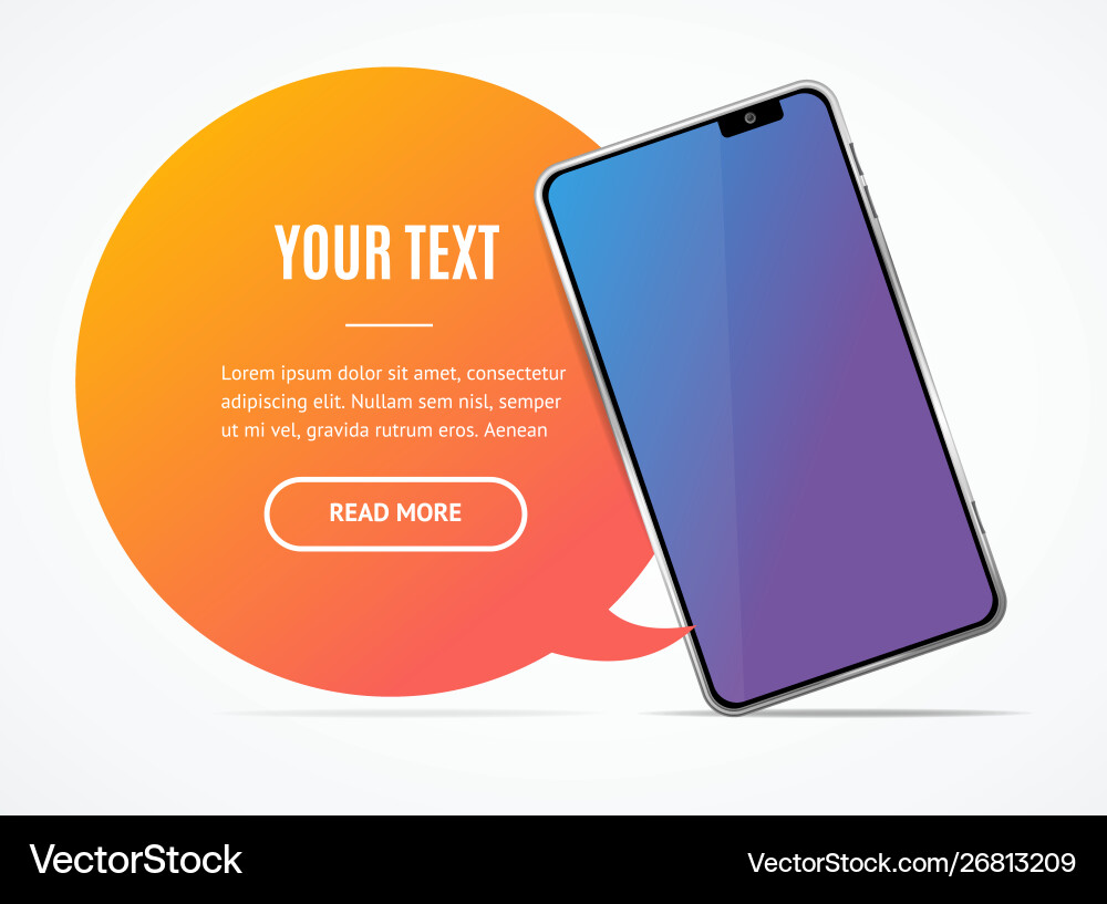 Realistic Detailed 3d Mobile Phone Banner Card Vector Image