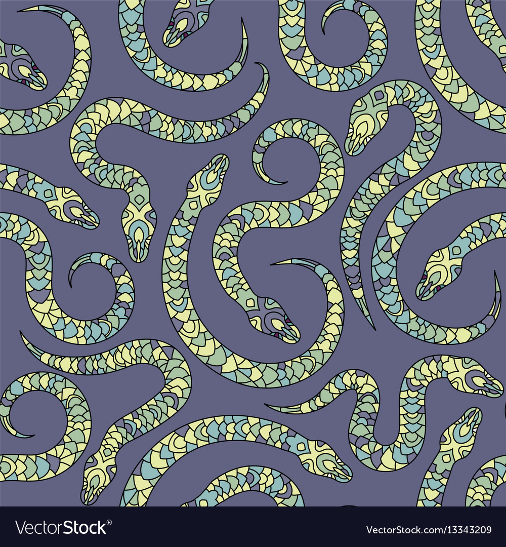 Seamless pattern with snakes Royalty Free Vector Image