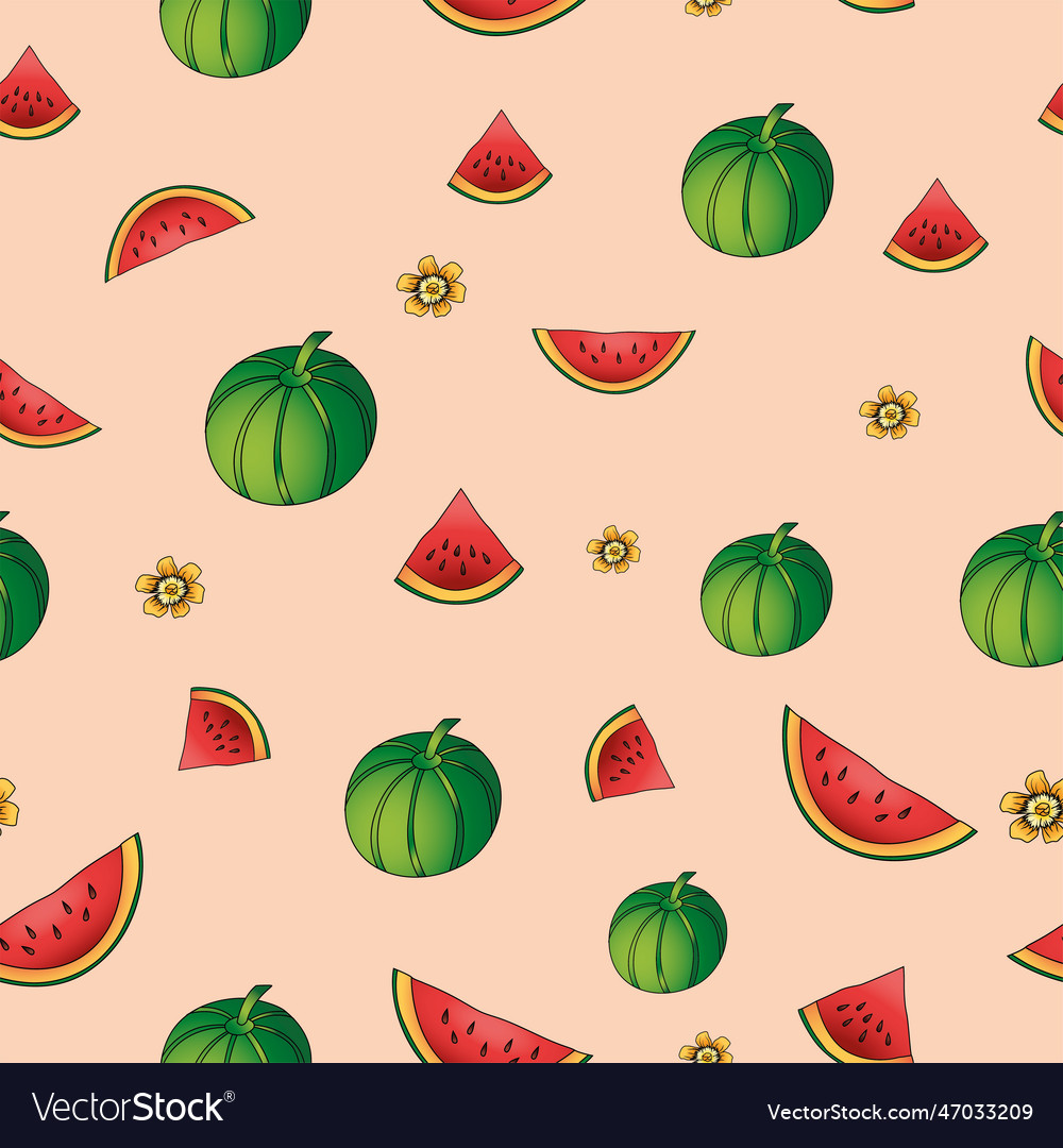 Seamless watermelon slice pattern for prints one