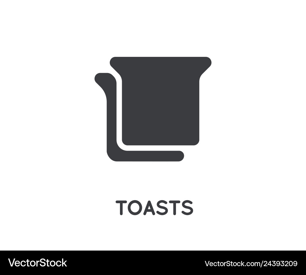 Toast sandwich from toaster element or glyph icon Vector Image