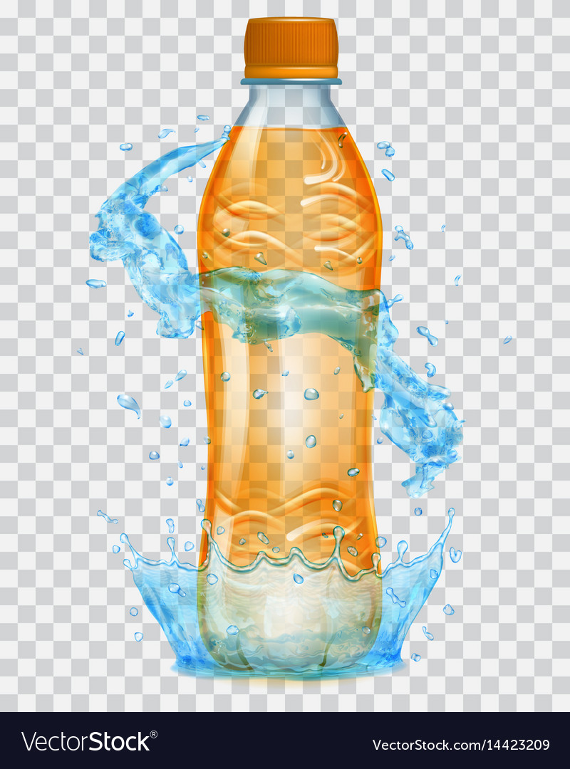 Transparent plastic bottle with water crown Vector Image