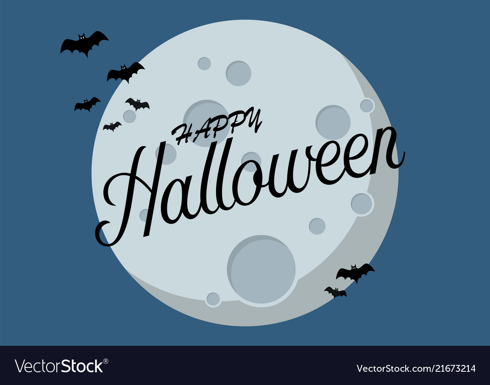 Bats flying over moon Royalty Free Vector Image