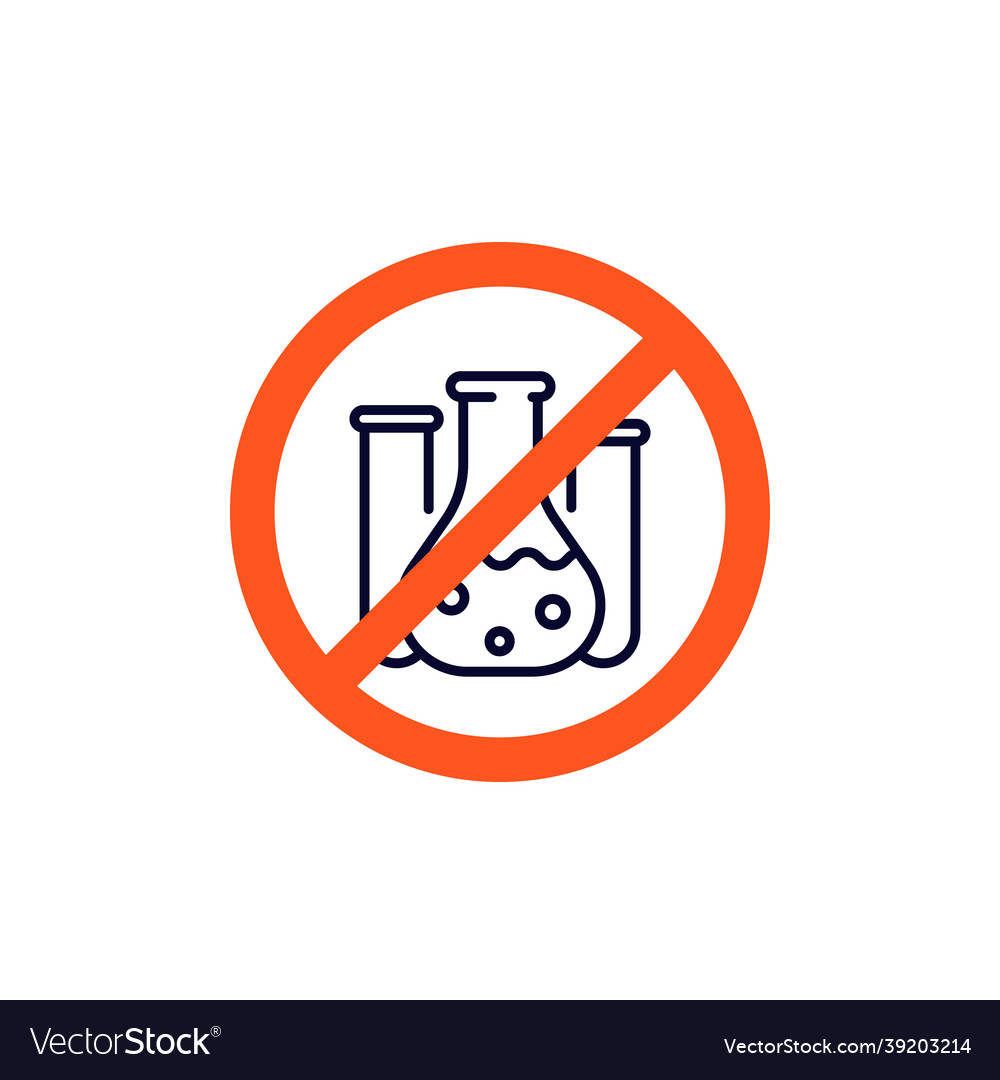 Chemical free icon no preservatives sign Vector Image