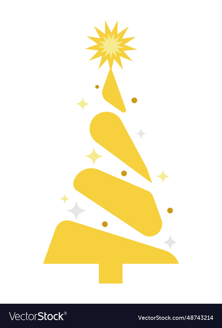 Christmas Golden Tree Shiny Royalty Free Vector Image Christmas Golden Tree Shiny Royalty Free Vector Image