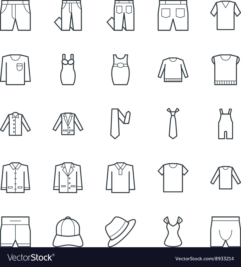 Fashion and clothes cool icons 8 Royalty Free Vector Image