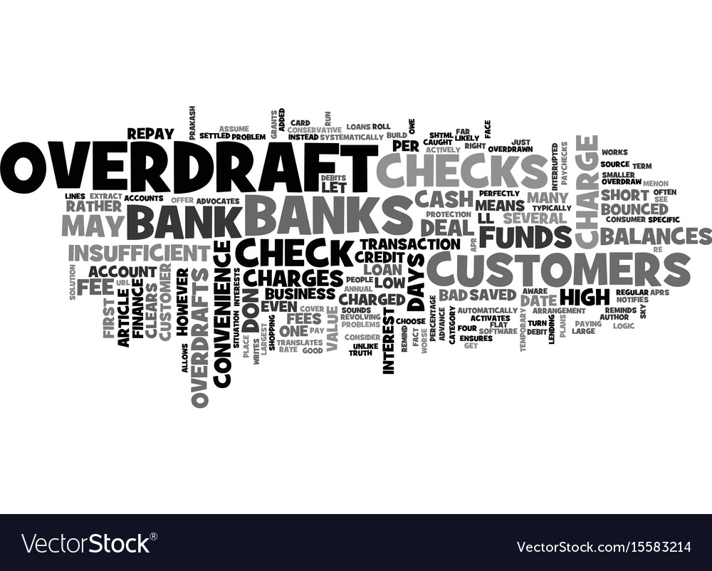 Why Bank Overdrafts May Be A Bad Deal For You Vector Image