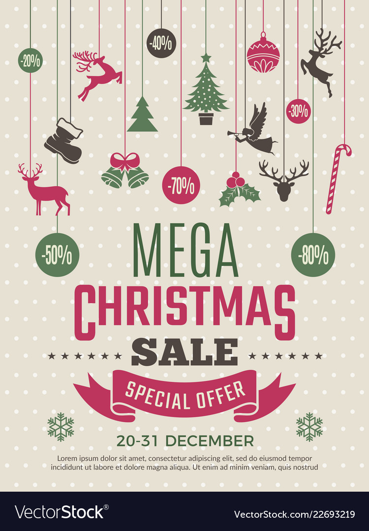 Aapl Big Sales Christmas 2022 Christmas poster for big sales new year voucher Vector Image