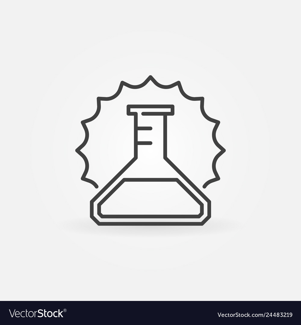 Conical flask outline concept minimal icon Vector Image
