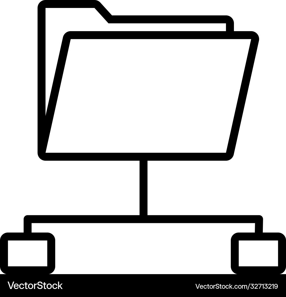 Data access folder icon line style Royalty Free Vector Image