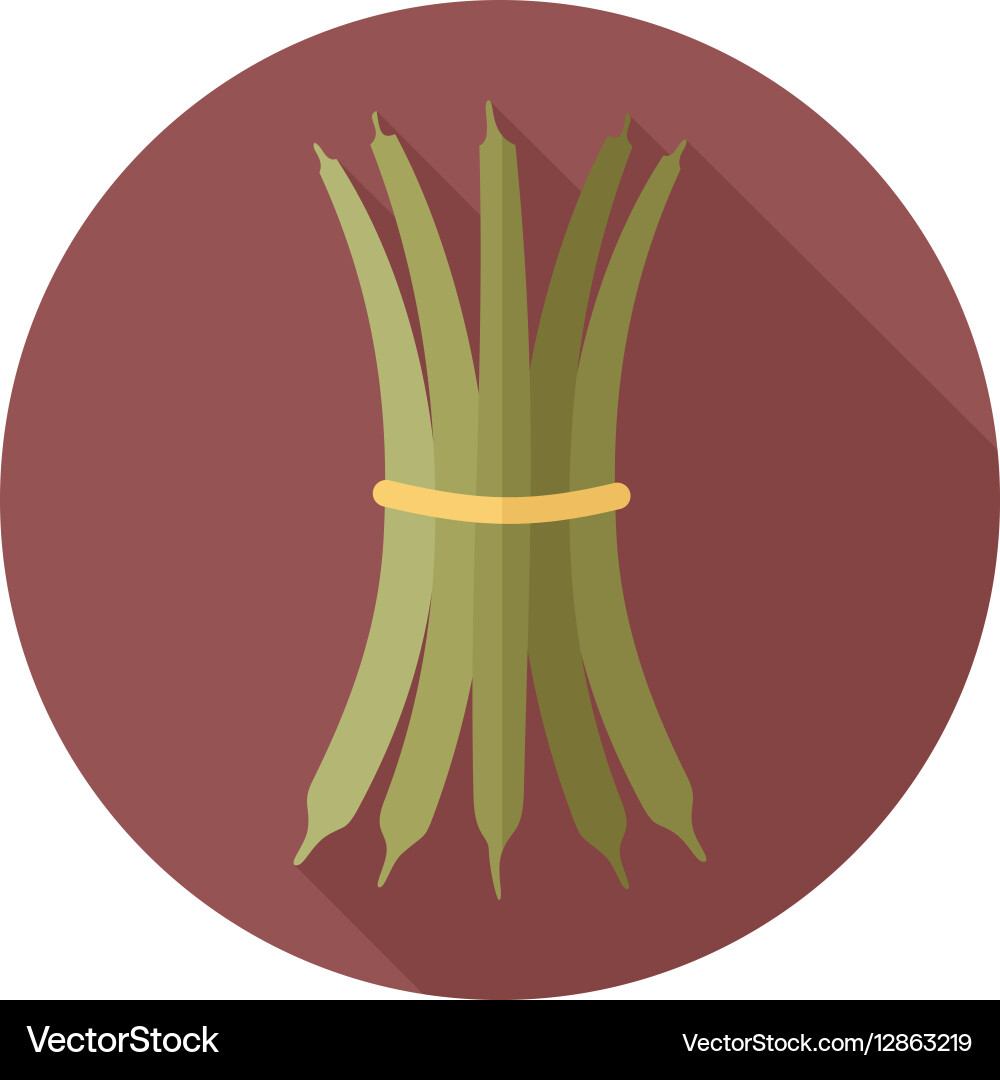 Green bean flat icon vegetable Royalty Free Vector Image